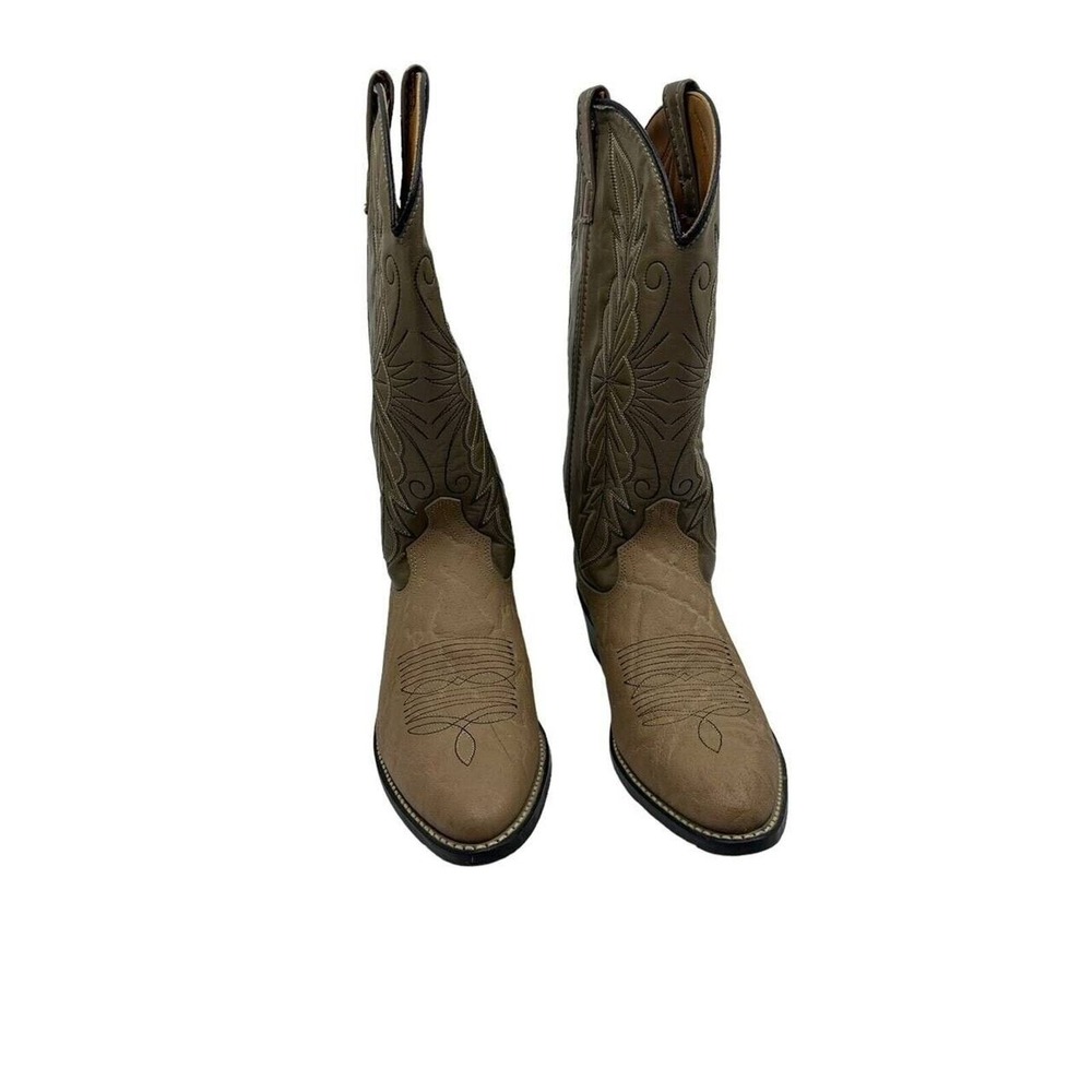 Acme Cowboy Boots Mens 9EW Tan‎ Leather Western Made in USA 4527 Good - Picture 10 of 16